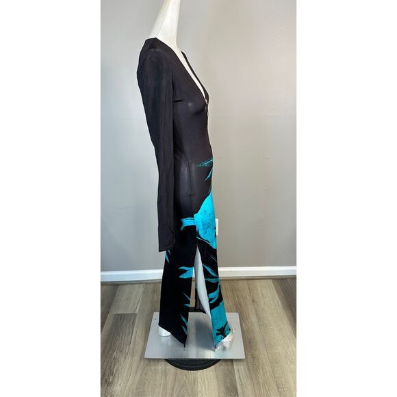 NWT Louisa Ballou Long Helios V-Neck Sheer Maxi Dress Sz Small $790 - Picture 9 of 11